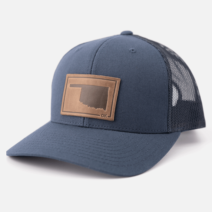 Oklahoma Silhouette Hat | Leather Patch Trucker Hat