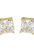 7mm 10k gold square stud earrings - LECCE