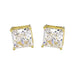7mm 10k gold square stud earrings - LECCE