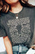 Black Leopard Skull Graphic Print Short Sleeve T Shirt Dear lover