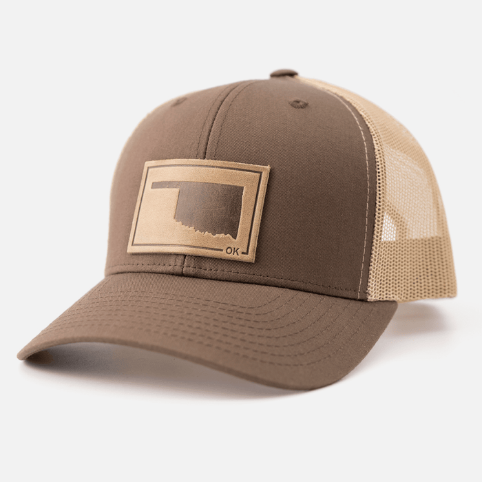 Oklahoma Silhouette Hat | Leather Patch Trucker Hat