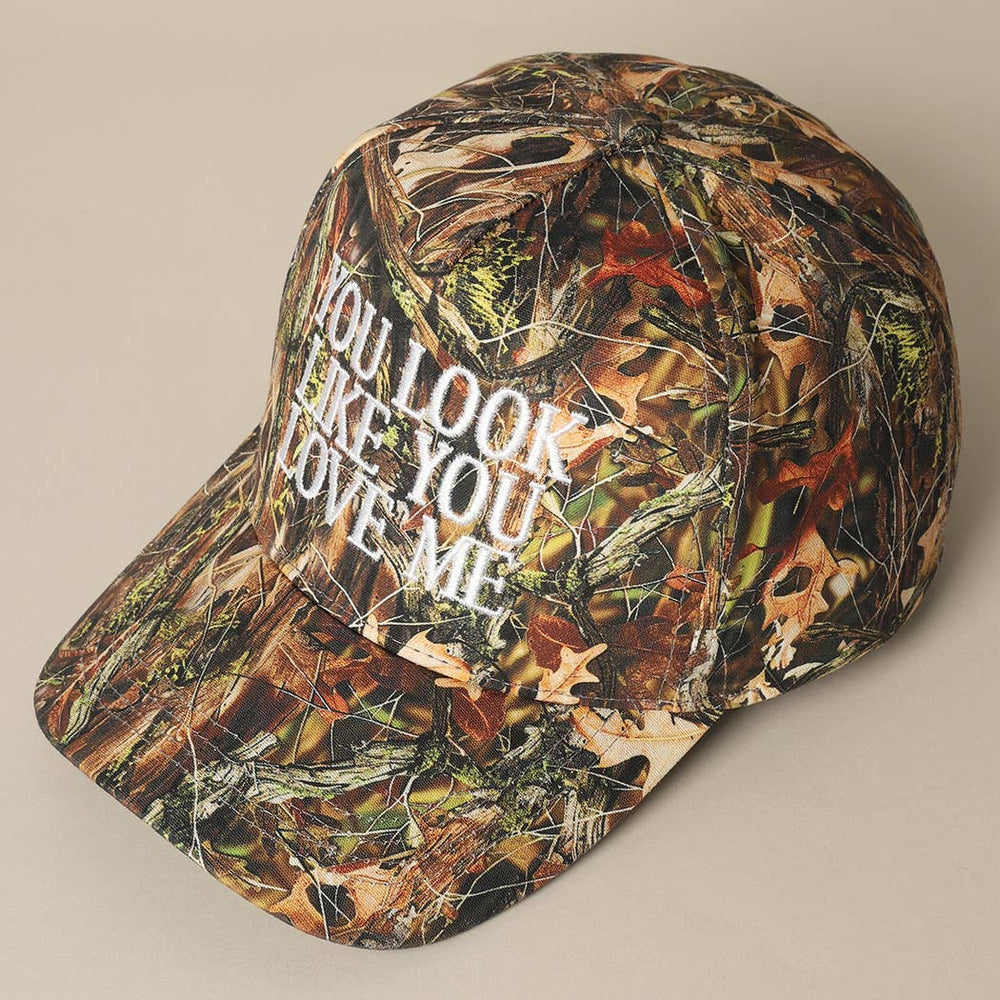 You Look Like You Love Me Embroidery Camo Hat Fashion City
