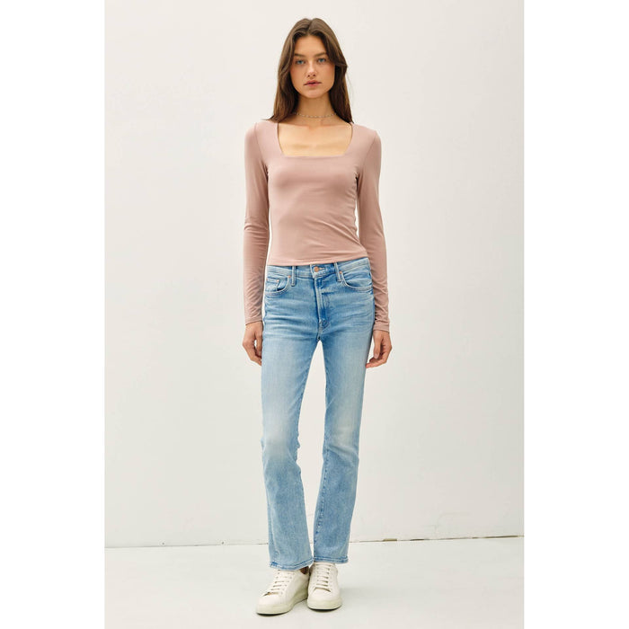 BASIC SQUARE NECK LONG SLEEVE TOP