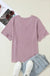 Valerian Corded V Neck Chest Pocket Loose T-shirt Dear lover