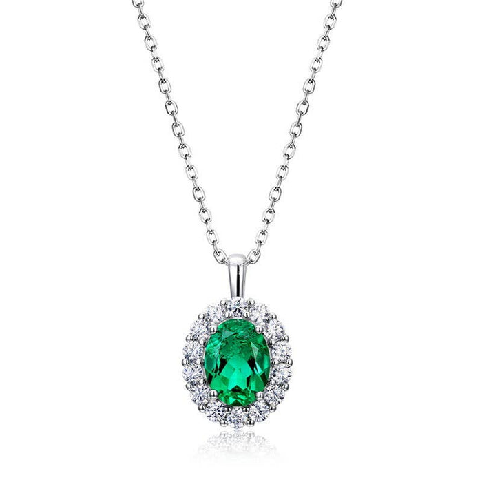 925 Sterling Silver ∙ Lab Grown Emerald ∙ Cubic Zirconia