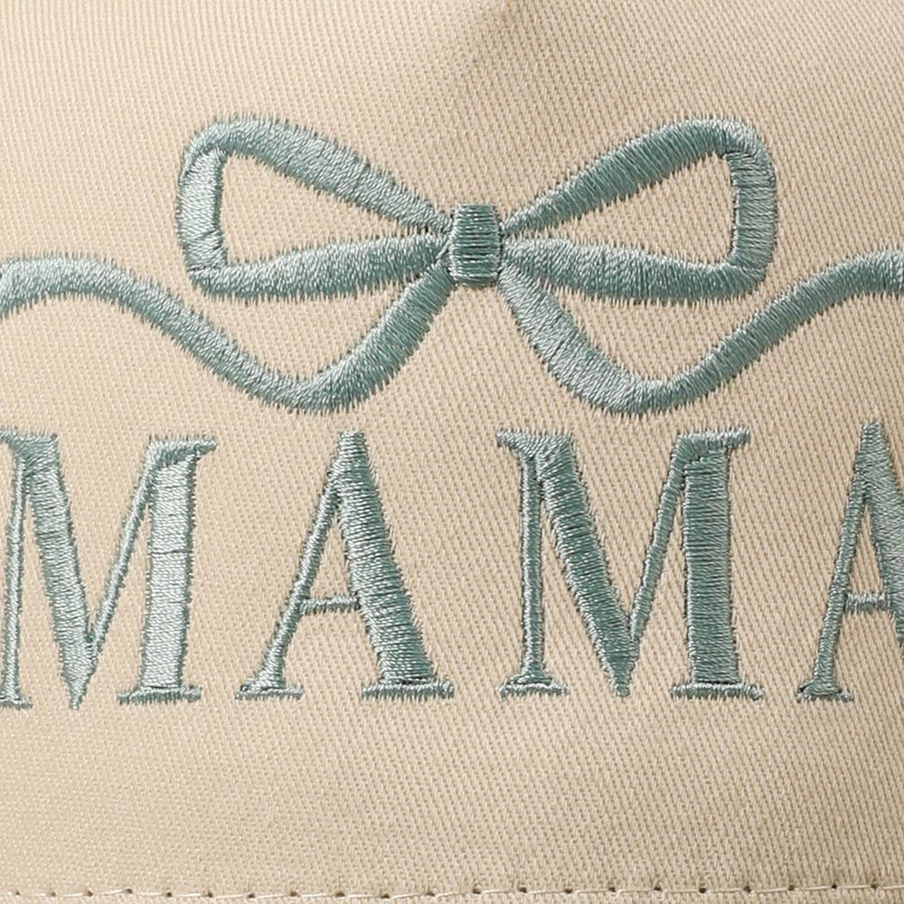 MAMA Ribbon Embroidered Two-Tone Trucker Hat Fashion City