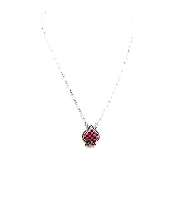 Checkered Spade Necklace