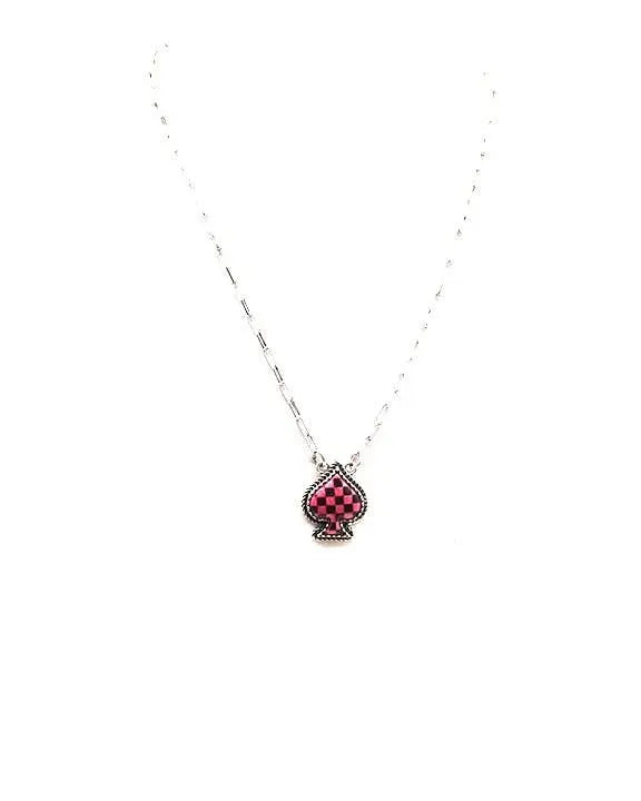 Checkered Spade Necklace Snowing West