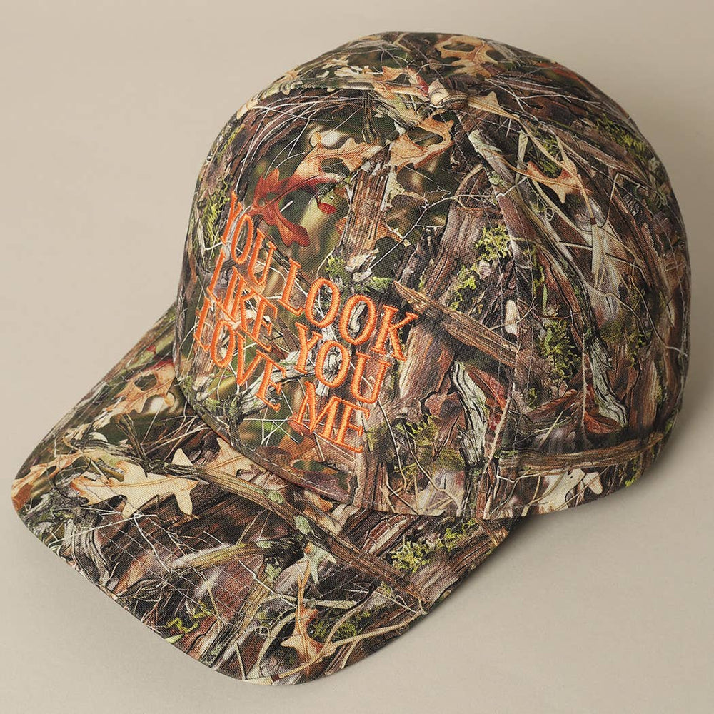 You Look Like You Love Me Embroidery Camo Hat Fashion City