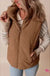 Corduroy Stand Neck Zipped Puffer Vest Dear lover