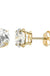 8mm 10k Gold Cubic Zirconia Stud Earrings - LECCE