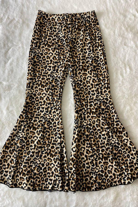 Leopard Prints Bell Bottom Girls Pant