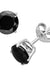 925 Sterling Silver round studs Black - LECCE