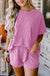 Phalaenopsis Ribbed Textured Knit Loose Fit Tee and Shorts Set Dear lover
