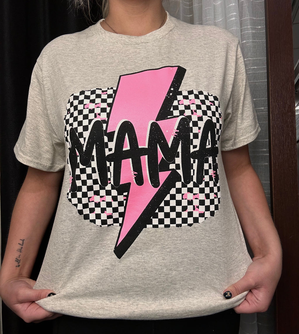 Mama With Pink Bolt T-shirt