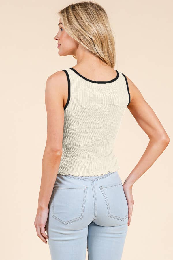 Binding Merrow W/ Bow Sleeveless Top