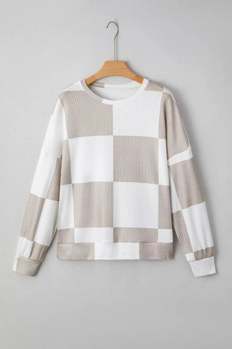 Checkered Long Sleeve Top Dear lover