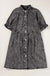 Medium Grey Mineral Wash Ruffled Short Sleeve Buttoned Denim Dress Dear lover