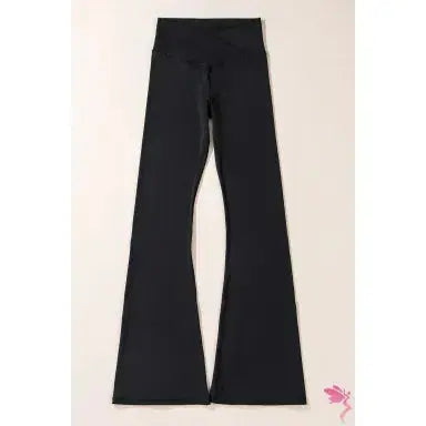 Black V Shape High Waist Flared Leggings Dear lover