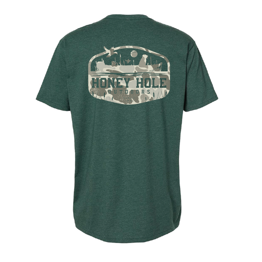 Short Sleeve - Boat Buddy - Heather Forrest Green Honey Hole Outdoors