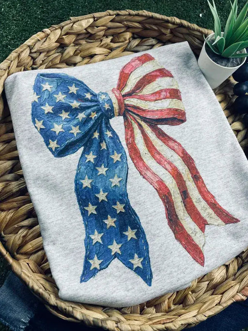 Red, White and Blue Bow (Gildan Tee) 1/2 Penny Wholesale