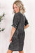 Medium Grey Mineral Wash Ruffled Short Sleeve Buttoned Denim Dress Dear lover