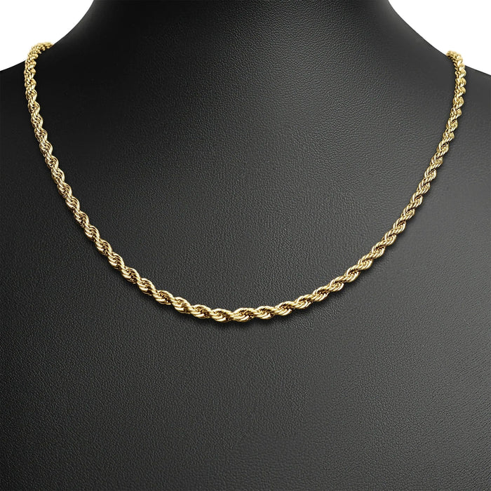Stainless Steel  Rope Chain Necklace 3mm