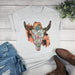 FLORAL COW SKULL WITH COWBOY HAT T-Art Fashion