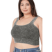 Plus Washed Ribbed Square Neck Cropped Tank Top