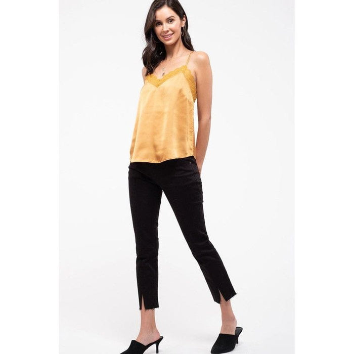 Satin Lace Trim Cami Blu Pepper