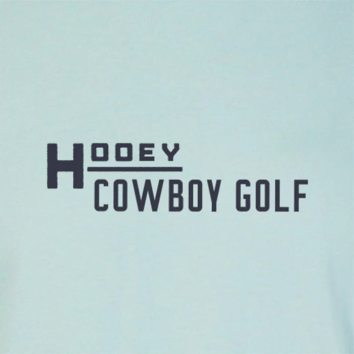 Country Clubbin' Men's Cloud Blue Crew Neck Cotton / Poly Short Sleeve T-Shirt with Black / Blue Country Clubbin' Logo on Back LECCE