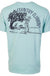 Country Clubbin' Men's Cloud Blue Crew Neck Cotton / Poly Short Sleeve T-Shirt with Black / Blue Country Clubbin' Logo on Back LECCE