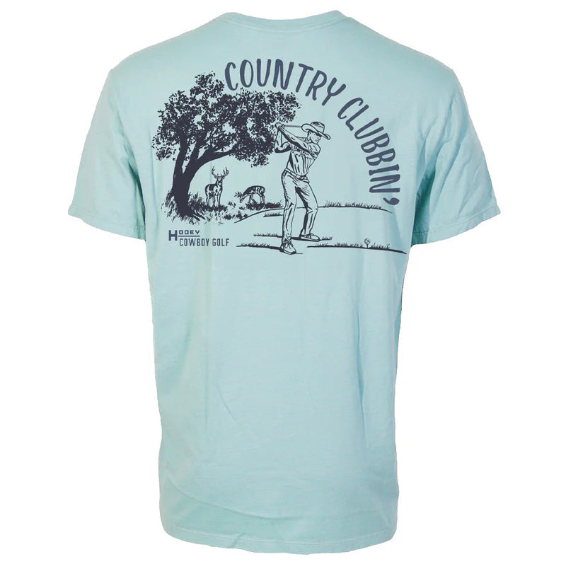 "Country Clubbin' " Cloud Blue Cowboy Golf T-shirt