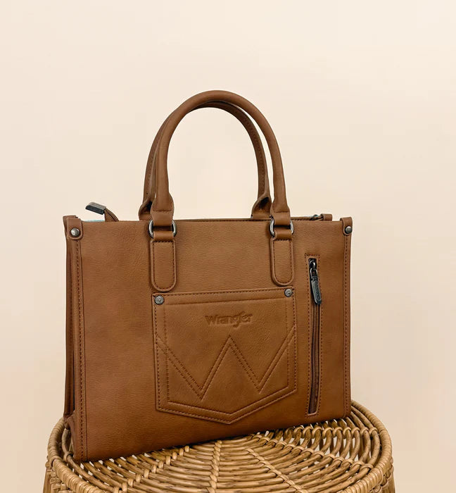 Wrangler Sherpa Aztec Canvas Tote/Crossbody Purses Montana West