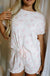 Pink Floral Lettuce Trim Tee and Shorts Ribbed Lounge Set Dear lover