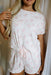 Pink Floral Lettuce Trim Tee and Shorts Ribbed Lounge Set Dear lover
