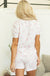 Pink Floral Lettuce Trim Tee and Shorts Ribbed Lounge Set Dear lover