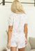 Pink Floral Lettuce Trim Tee and Shorts Ribbed Lounge Set Dear lover