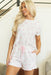 Pink Floral Lettuce Trim Tee and Shorts Ribbed Lounge Set Dear lover