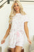 Pink Floral Lettuce Trim Tee and Shorts Ribbed Lounge Set Dear lover