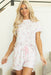 Pink Floral Lettuce Trim Tee and Shorts Ribbed Lounge Set Dear lover