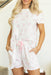 Pink Floral Lettuce Trim Tee and Shorts Ribbed Lounge Set Dear lover