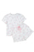Pink Floral Lettuce Trim Tee and Shorts Ribbed Lounge Set Dear lover