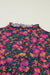 Rose Retro Floral Printed Mesh Short Sleeve Top Dear lover
