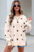 Beige polka dot pullover top view 12
