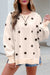 Beige polka dot pullover top view 15