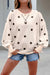 Beige polka dot pullover top view 16