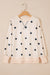 Beige polka dot pullover top view 1