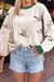 Beige duck print pullover top view 1