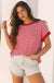 Pink Stripe Knitted Round Neck T Shirt Dear lover